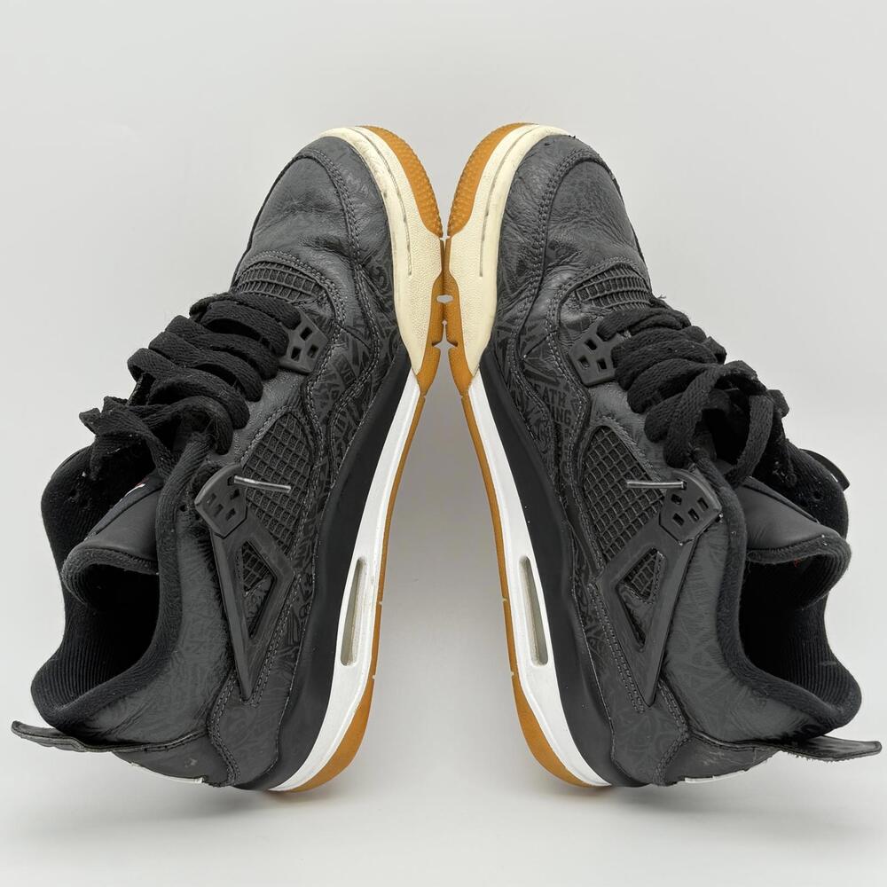 Nike Air Jordan 4 Retro GS 'Laser Black Gum' Youth Size 7 - Picture 8 of 13